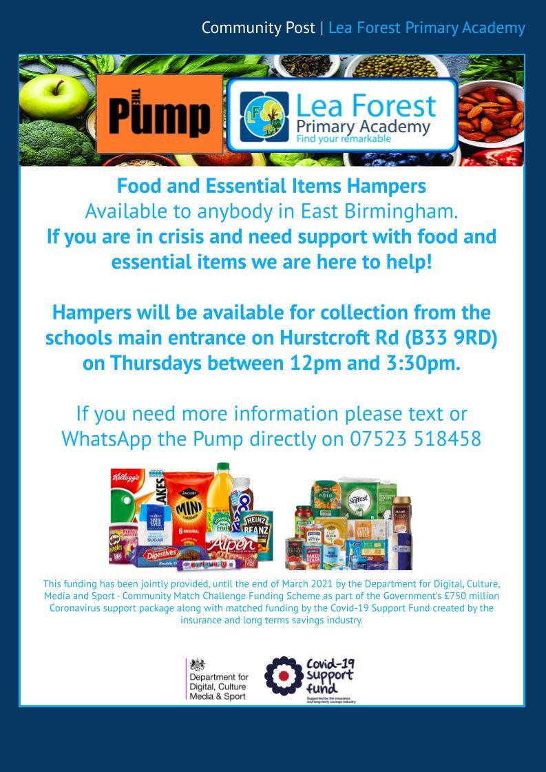 Community Post: Due to the ongoing roadworks on Hurstcroft Road our community Food Bank will be hosted at the The Pump <a href="/ThePumpEastBrum/">The Pump (East Brum)</a>  - Lea Village from 12pm today.