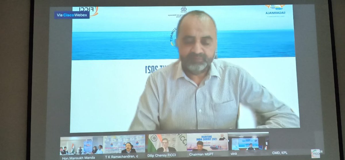 NewMngPort's tweet photo. #MaritimeIndiaSummit-2021. Shri Mansukh Mandaviya, Hon'ble Minister chairing the valedictory session.
Dr. A. V. Ramana, Chairman, NMPT speaking at the valedictory session about key takeaways from his session.

 Live streaming of the valedictory session
https://t.co/ModsJ6VUxM https://t.co/6a2yGq9cx9