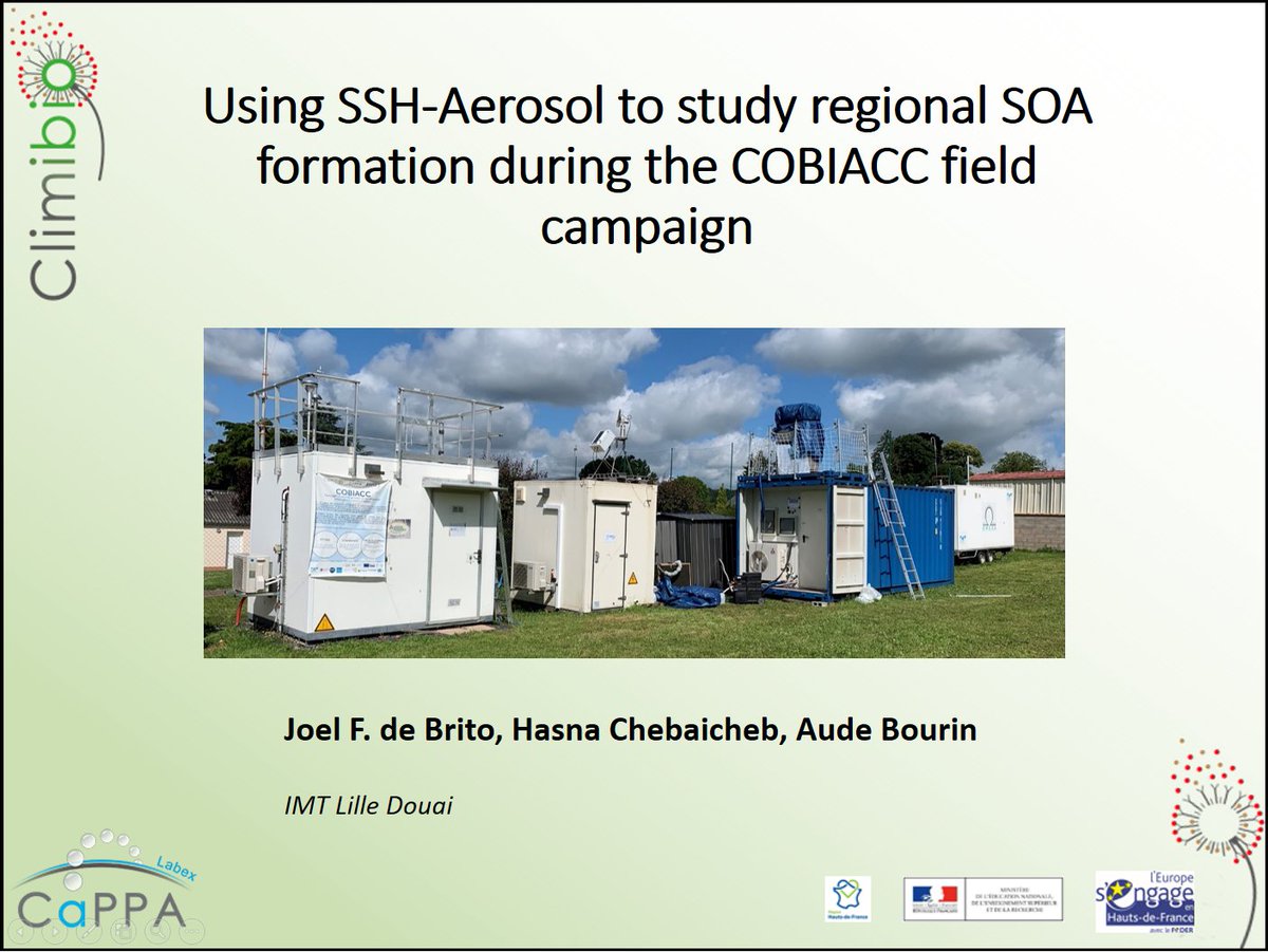 Joel F. de Brito (@joelbrito01) on Twitter photo Presenting today our results from box-modelling to interpret field campaign SOA formation <a href="/CPER_CLIMIBIO/">CPER Climibio</a> #COBIACC (MSc work of @ChebaichebHasna !). The model used in this study is SSH-Aerosol recently developed by CEREA and @ineris_fr. Presenting today our results from box-modelling to interpret field campaign SOA formation <a href="/CPER_CLIMIBIO/">CPER Climibio</a> #COBIACC (MSc work of @ChebaichebHasna !). The model used in this study is SSH-Aerosol recently developed by CEREA and @ineris_fr.