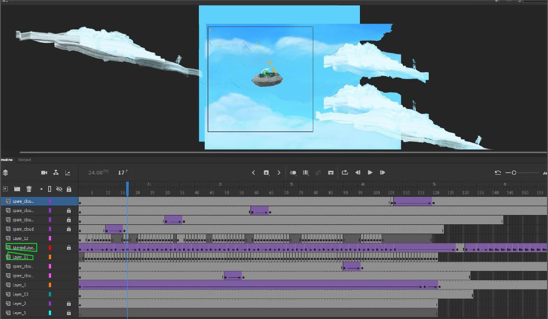 DigitalMediaCSA's tweet photo. Starting the day gazing into the clouds, no really check out animation wip from 3rd year human #adobe https://t.co/xR41d2zgfT