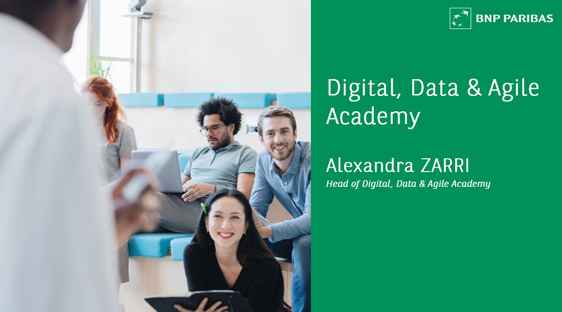 Merci à Alexandra Zarri et Marie Hemon pour leurs interventions sur la #Digital #data #agil #academy <a href="/BNPParibas/">BNP Paribas Group</a>, un parcours de formation personnalisé et riche sur les rôles clés dans les domaines du #numerique, des #données et de #agilite destiné aux collaborateurs du Groupe!