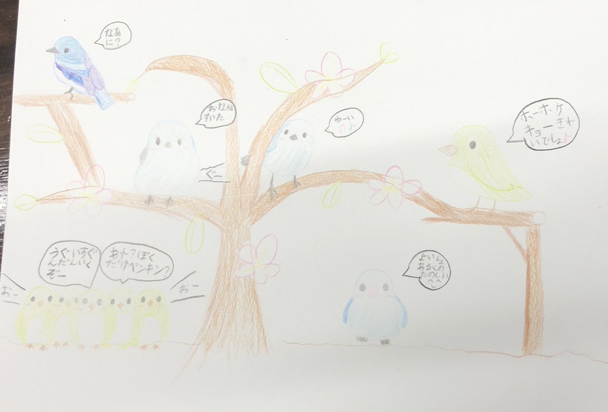 知絵 8 6 8 9個展 Blauerstern 今週の絵画教室は 小鳥を描こう 春はもうすぐ 小鳥の声も聞こえてくる頃 というわけで小鳥をみんなで描きましたー 詳しいレポは個人 絵画教室hpとかのほうのブログにて 知絵 絵画教室 北池袋アート 講師記録