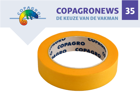 Copagro Maskeertape Gold 25mm x 50m, nu 1 doos voor € 85 ! Profiteer snel van deze stuntprijs. Meer details in Copagronews 35, acties geldig van 22/02 t.e.m. 23/04/21.  p1e.nl/_202
