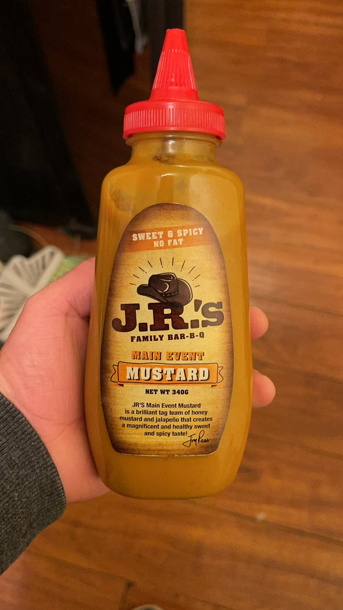 MMAComplexjaymz's tweet photo. @JRsBBQ I was so excited when I got this , best damn  mustard I’ve ever had! https://t.co/3KmoOVPNL3