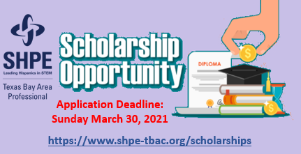 SHPETBAC's tweet photo. Applicants must be pursuing or plan to pursue an undergraduate degree in a STEM field at a college or university in Texas for the upcoming Fall semester. HS applicants must be graduating seniors in order to apply.
Apply at: https://t.co/yBEY8lJY1o

@shpe_region5 https://t.co/cgbzxUpwUd