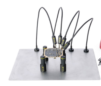 b1tcminerpljy's tweet photo. #PCBite test probe thingy is indeed great... Beautifully, satisfyingly engineered. The floppy noodle probe arms are the _perfect_ degree of noodly, Nice sharp pogos dig in to pins like crampons. The magnetic PCB grippers are exceptionally stable and grippy. It's a treat! https://t.co/XMO0UHioZ1