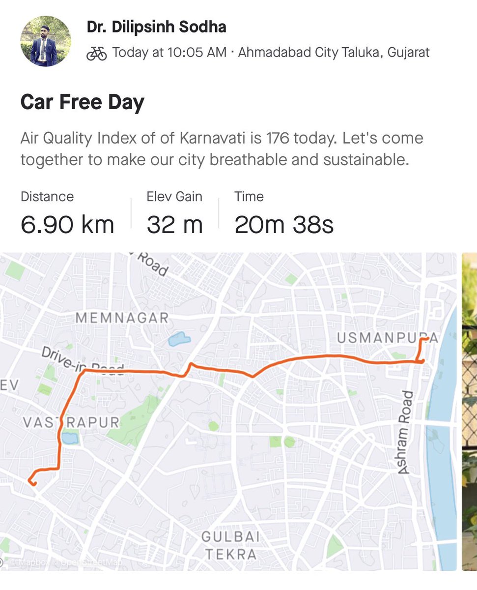 DrDilipSodha's tweet photo. #CarFreeDay once a week.
એક દિવસ 🚴‍♂️ માટે

Ride a train, bus, #cycling , carpool, vanpool, subway, or #walking , work from home #WFH , telework also counts.

@BYCS_org goal: #50by30 
Let's make a difference together.

#Cycles2Work #Cycles4Change https://t.co/FkXSbGXGYD
