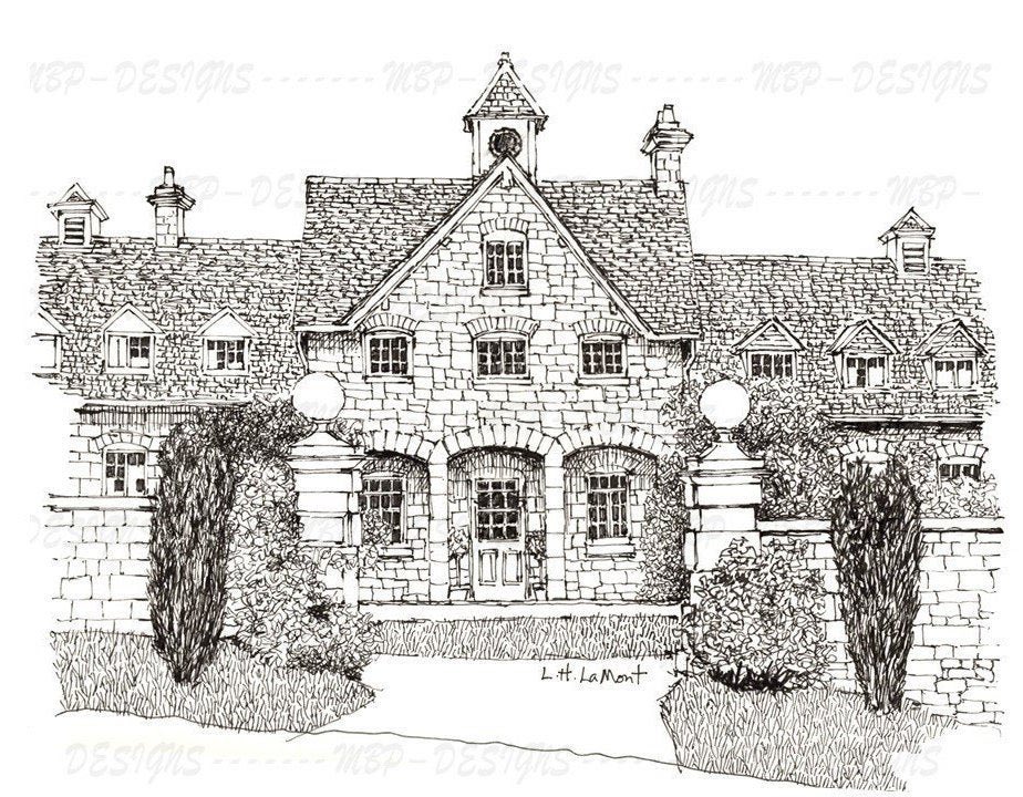 Excited to share this item from my #etsy shop: Bruern Cottages pen and ink by Lyle Lamont, digital artwork, digital download, pen and ink drawings, custom wall art, pen and ink sketches etsy.me/3rgbj8M