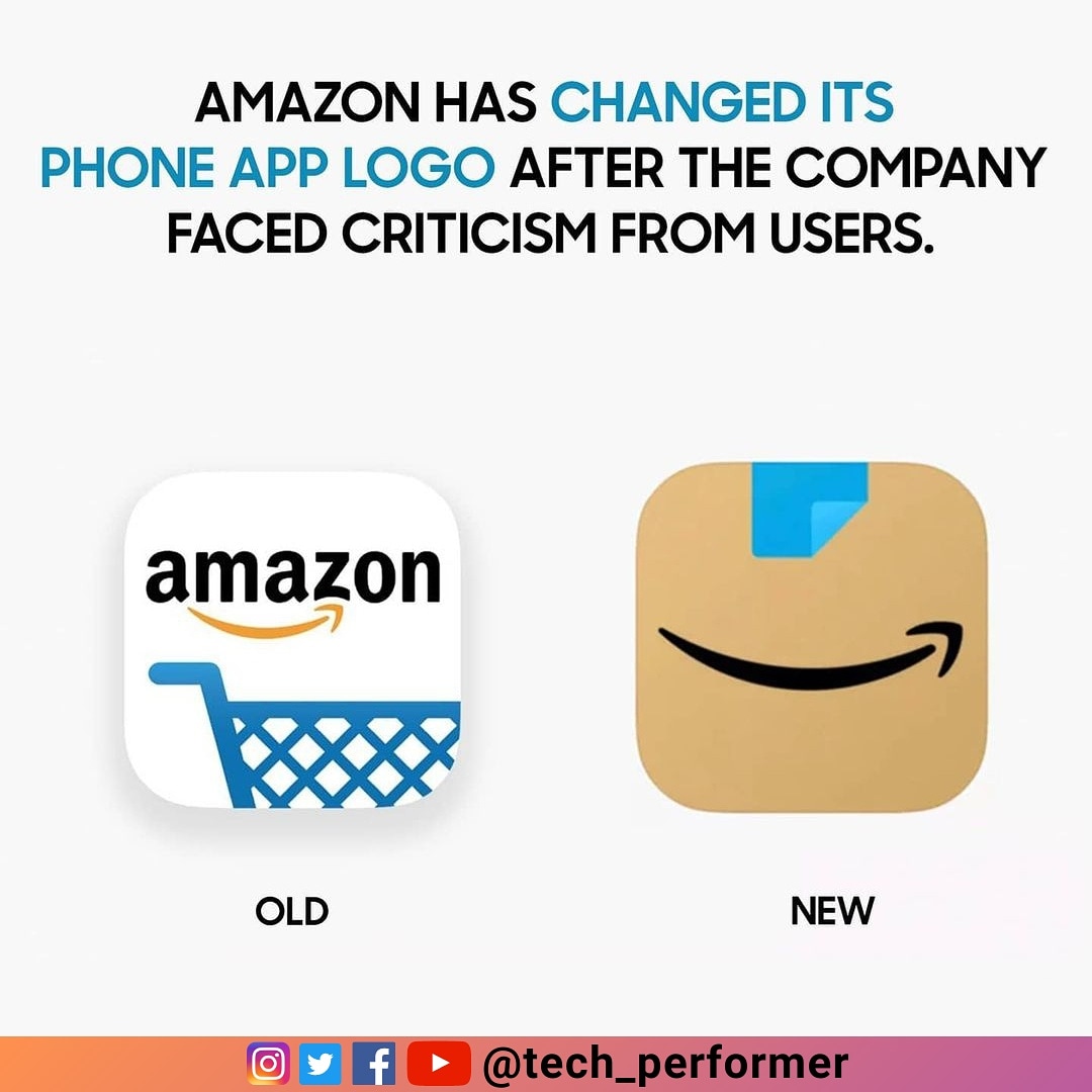 tech_performer's tweet image. Amazon updated it&apos;s Logo after claims that it bore a resemblance to the German dictator “Hitler”.
#Amazon #AmazonLogo #Facts 
#AmazonNewLogo