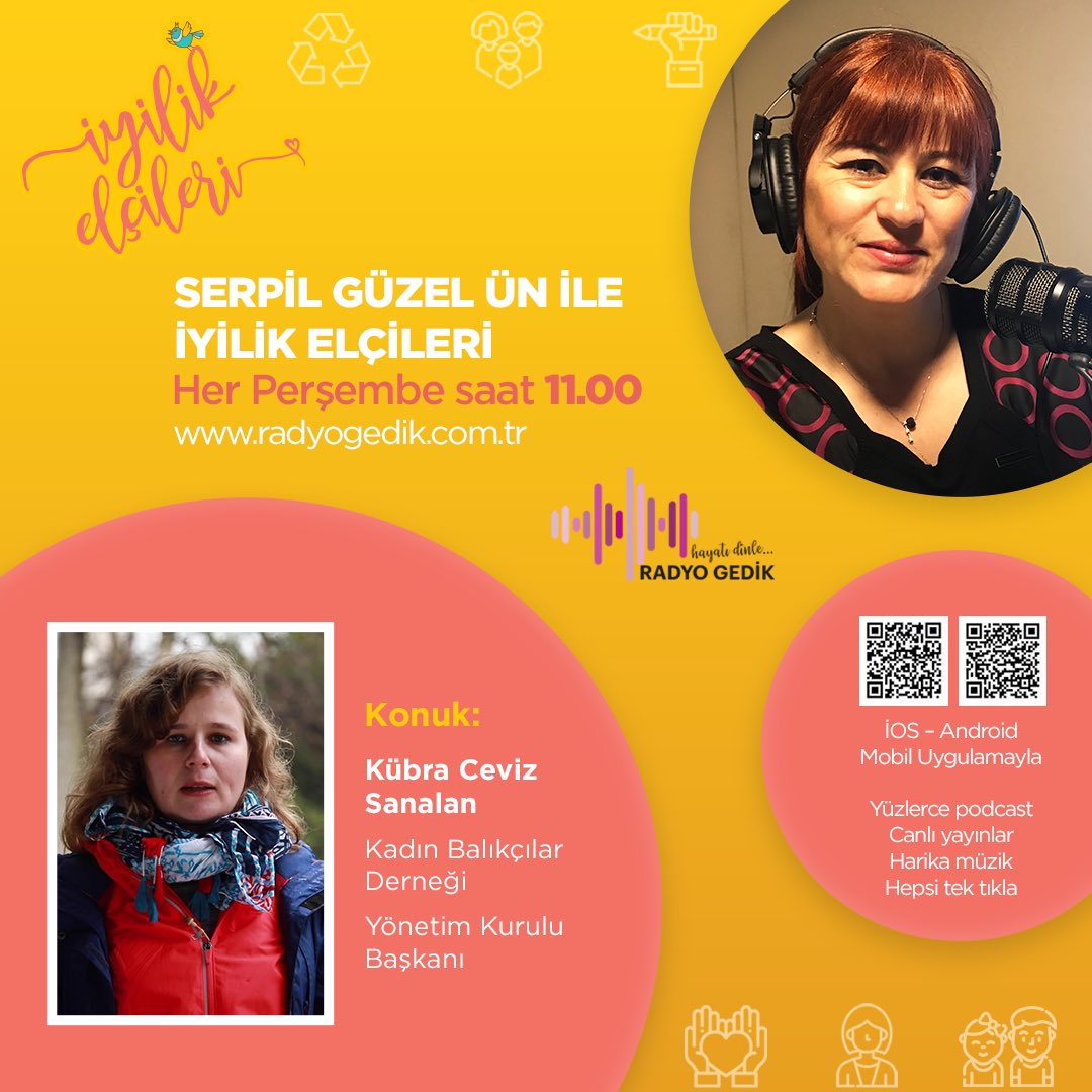 İyilik Elçileri <a href="/KadinBalikcilar/">Kadın Balıkçılar Derneği</a>  Derneği’ni ağırlıyor. Resmi kayıtlara göre 400 kadın balıkçı olsa da emekçi kadın balıkçıların sayıları binleri  buluyor. Erkek egemen anlayışı olan bu meslekte ise malesef yapısal sorunlar var.  Saat 11:00de radyogedik.com.tr de.