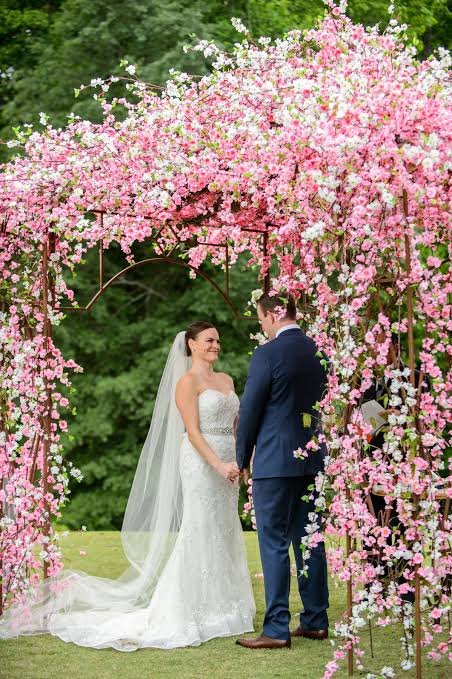 Cherry bloosom wedding arch decore