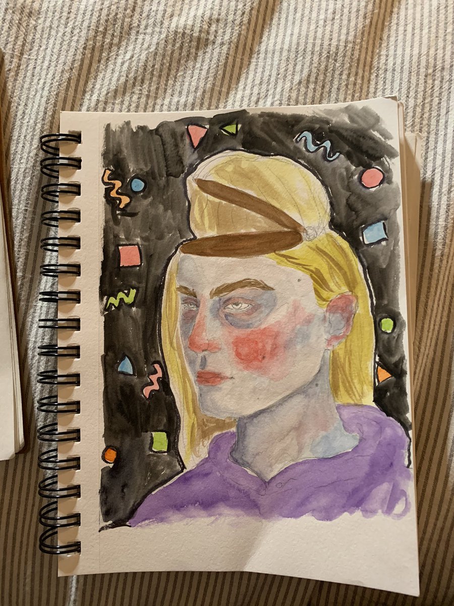 murtate44's tweet photo. idk if i ever posted this here. anyway here is “therefore, i do not am” sketch to final piece i’m v proud of it https://t.co/73YOdfxOSP