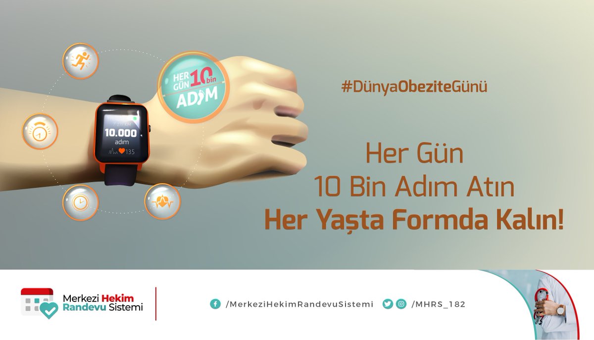 Sağlıklı yaşam adına her gün atacağınız 10 bin adım, sizi bedensel olarak hem zinde tutar hem de kilo kontrolü yapmanıza yardımcı olur. #Hergün10binadım #obeziteylemücadele #DünyaObeziteGünü #obezite #sağlıklıbeslenme #sağlıklıyaşam