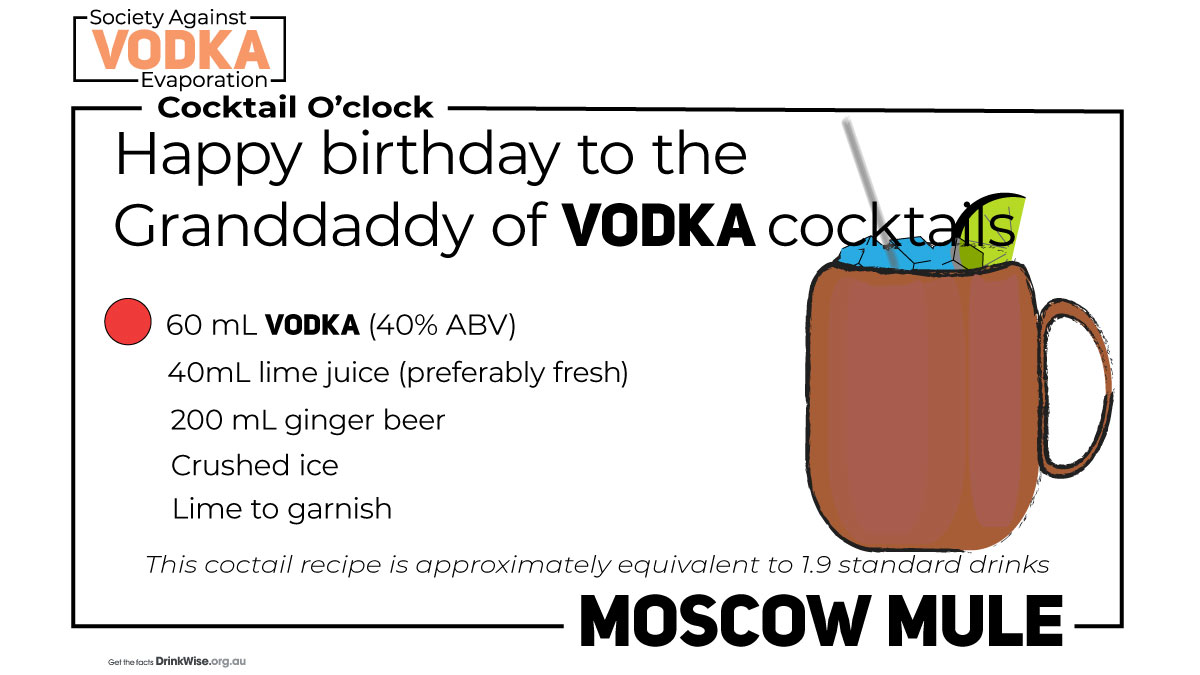 The grandfather of VODKA cocktails turns 80 this year. Not sure of the date so let’s party all year long.
Allegedly “the drink that started it all” — that is, VODKA’s popularity in the USA. #vodka #cocktails