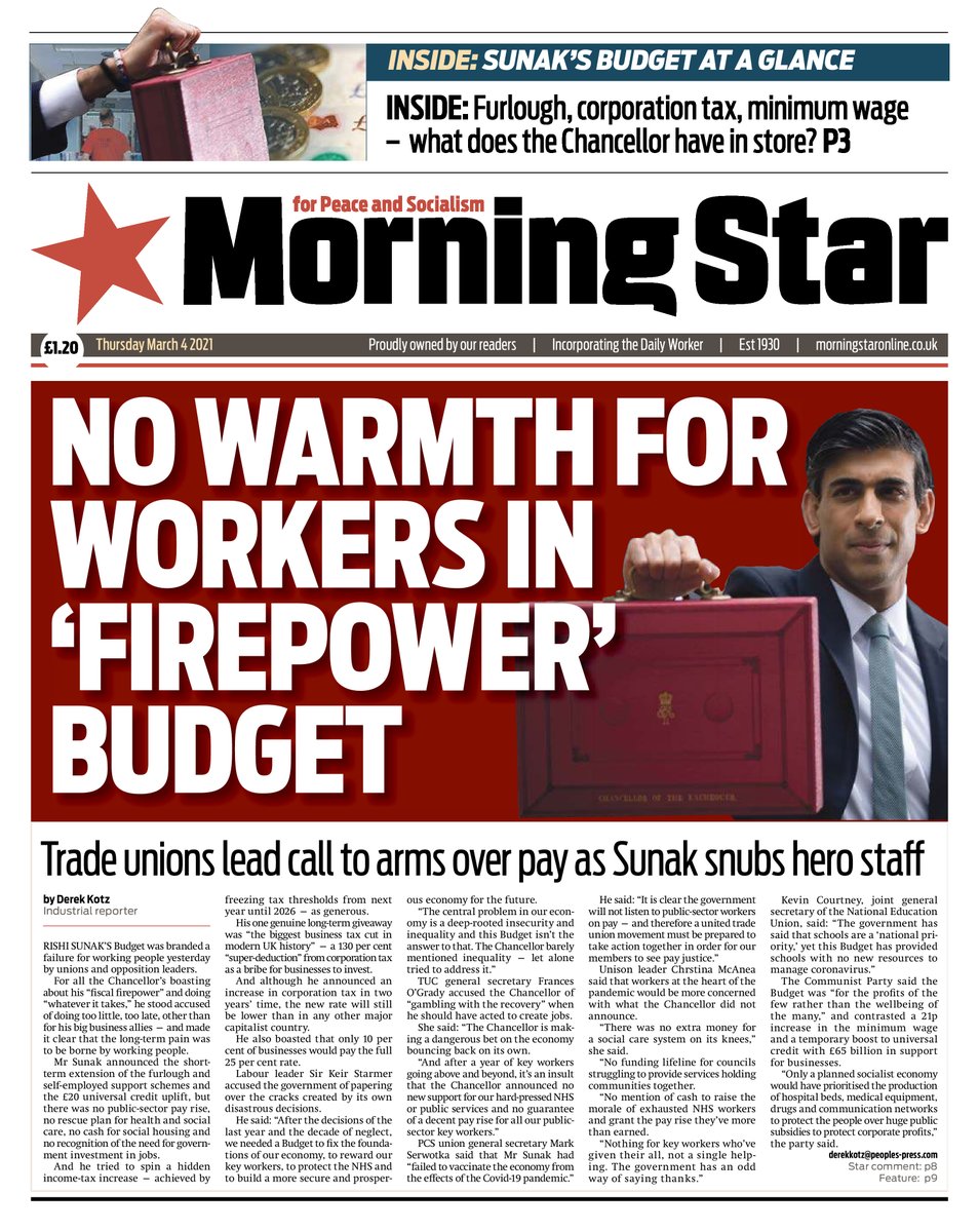 Morning Star front page bot tweet media
