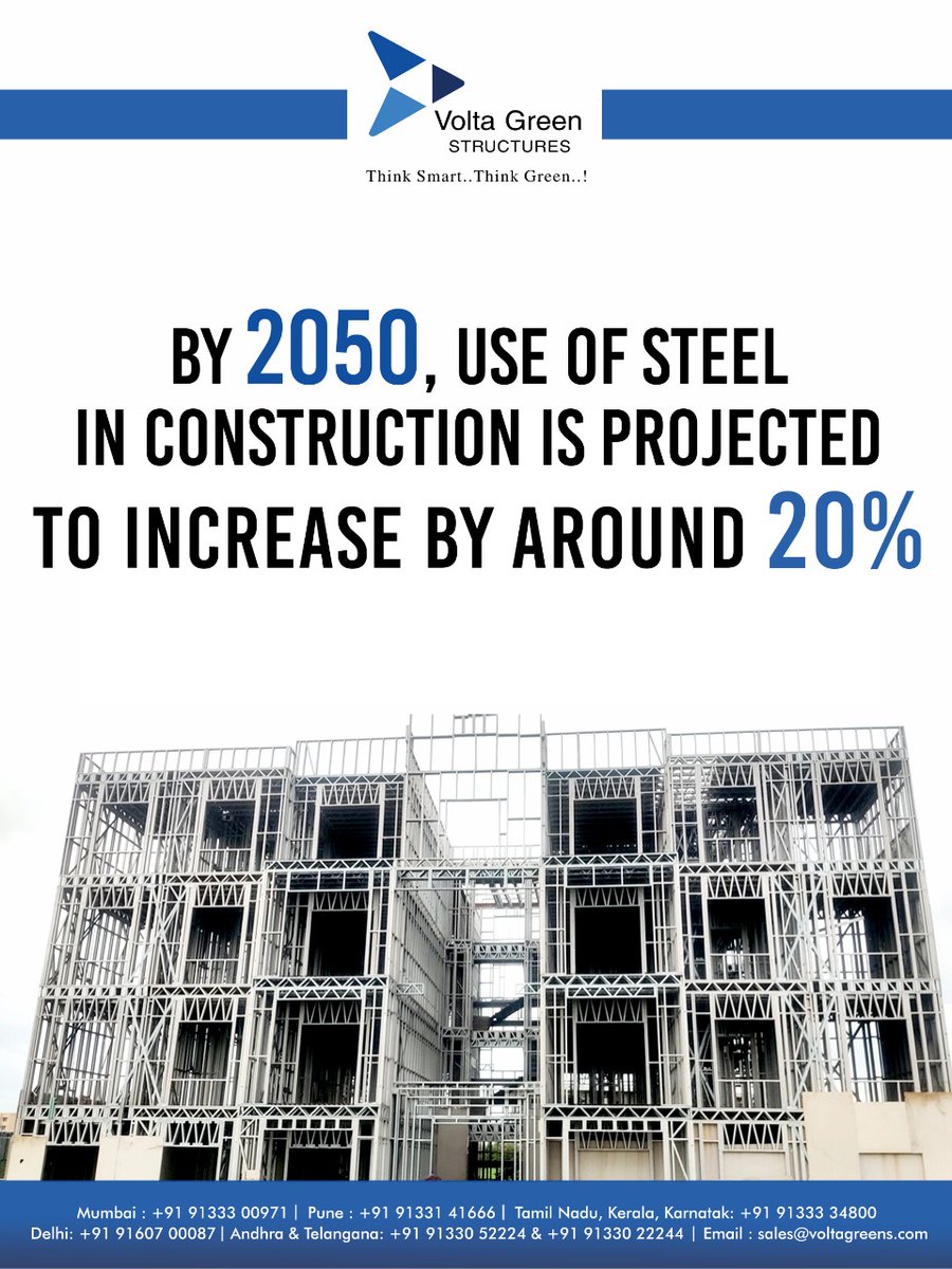 VoltaGreens's tweet photo. The demand of steel in construction is growing by the day, as countries and people realise the many advantages that steel brings in.
#SteelConstruction #LGSF #ModularSteel #PreEngineeredBuildings #PreFabricatedBuildings #MadeInIndia https://t.co/I6pDDR9MxP