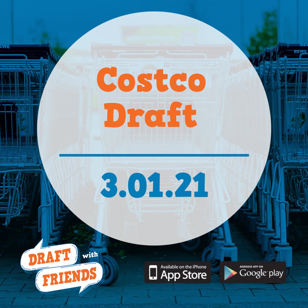 draft_w_friends's tweet photo. @Costco grocery draft time! If you had to create a top 10 list of Costco items, what would be on that list? Stuff you love, stuff you need, or stuff you didn’t think you need but love that it comes in a pack of 20? Draft your list with friends and find out!

#Draft #DWF #Costco https://t.co/FysXWxF7TV