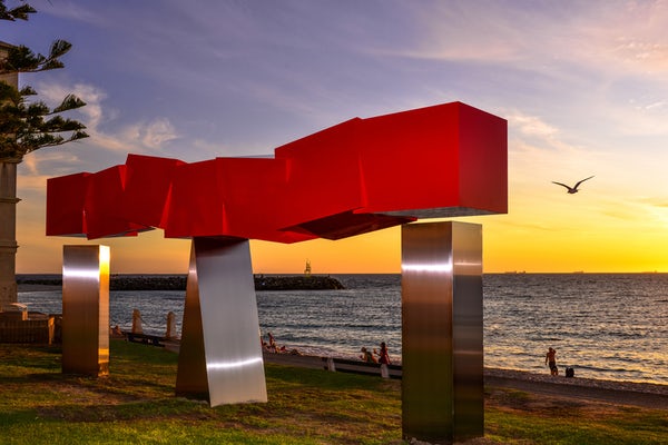 ONE DAY TO GO! 70 artists from 13 countries are set to showcase their work across the 18-day exhibition, including sculptors from Japan, the USA, New Zealand, Switzerland, and France.

Image: Haruyuki Uchida, 'Merry Gate', Sculpture by the Sea, Cottesloe 2020. Photo: Clyde Yee.