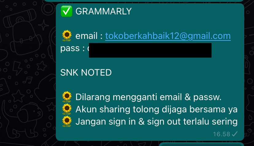 jjnduk's tweet image. HELP RT boleh? 🥺

aku lagi cari yang jual grammarly dengan email kayak di bawah. beli di akun @ yeijiv via dm tapi aku lupa @ nya apa karena sus. makasii &amp;lt;33

#zonauang #zonaba #zonaduit #zonacuan