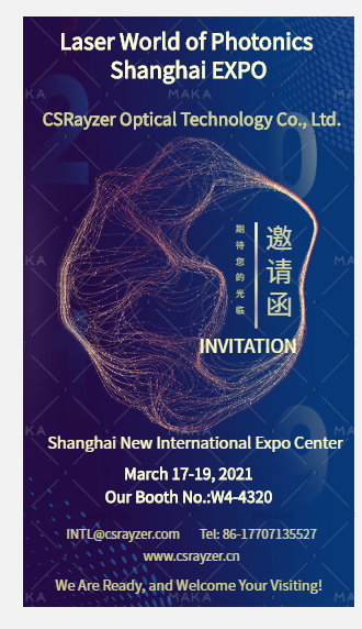 CSRayzer's tweet photo. CSRayzer will join Laser World of Photonics Shanghai China EXPO. Exhibition date is March 17-19, 2021. https://t.co/63ewPi1TQA