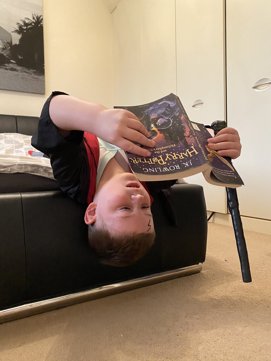 KimberleyJenk13's tweet photo. Harry dressed as Harry Potter for #WorldBookDay and extreme reading #BGP3 https://t.co/yqCWE7ToLp