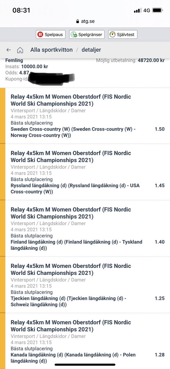 Lirar nästan aldrig något utanför poolspel, och enbart kombos på skidor.. men idag blir det en Tvpeng när Frida glider hem guld i stafetten!