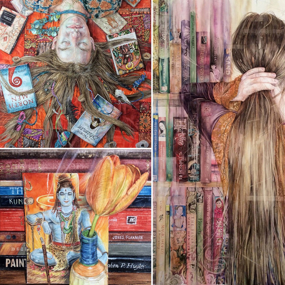 Happy National Book Day! 📚
I love books...reading them, painting them.. &amp; I often include them in my work
#NationalBookDay #WorldBookDay2021 #WorldBookDay #books #watercolourpaintings #paintings #figurativeart #narrativeart #watercolours #contemporaryart #lovebooks #reading #art