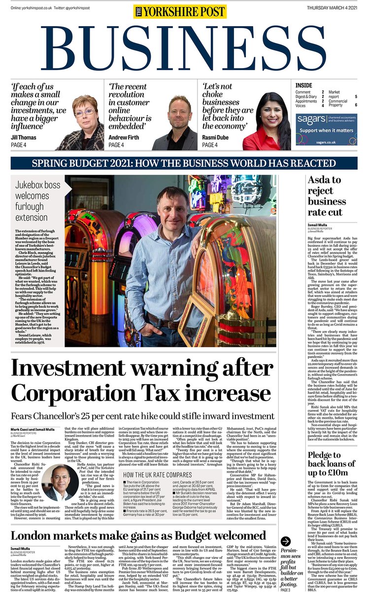 IanDayPix's tweet photo. Good morning all, here are the front pages of today's Yorkshire Post and Business supplement - Spring Budget 2021 : Region placed at heart of recovery. #Yorkshire #Budget2021 

👉 Subscribe: https://t.co/iZPhydeBte https://t.co/FALs3qJ8EH