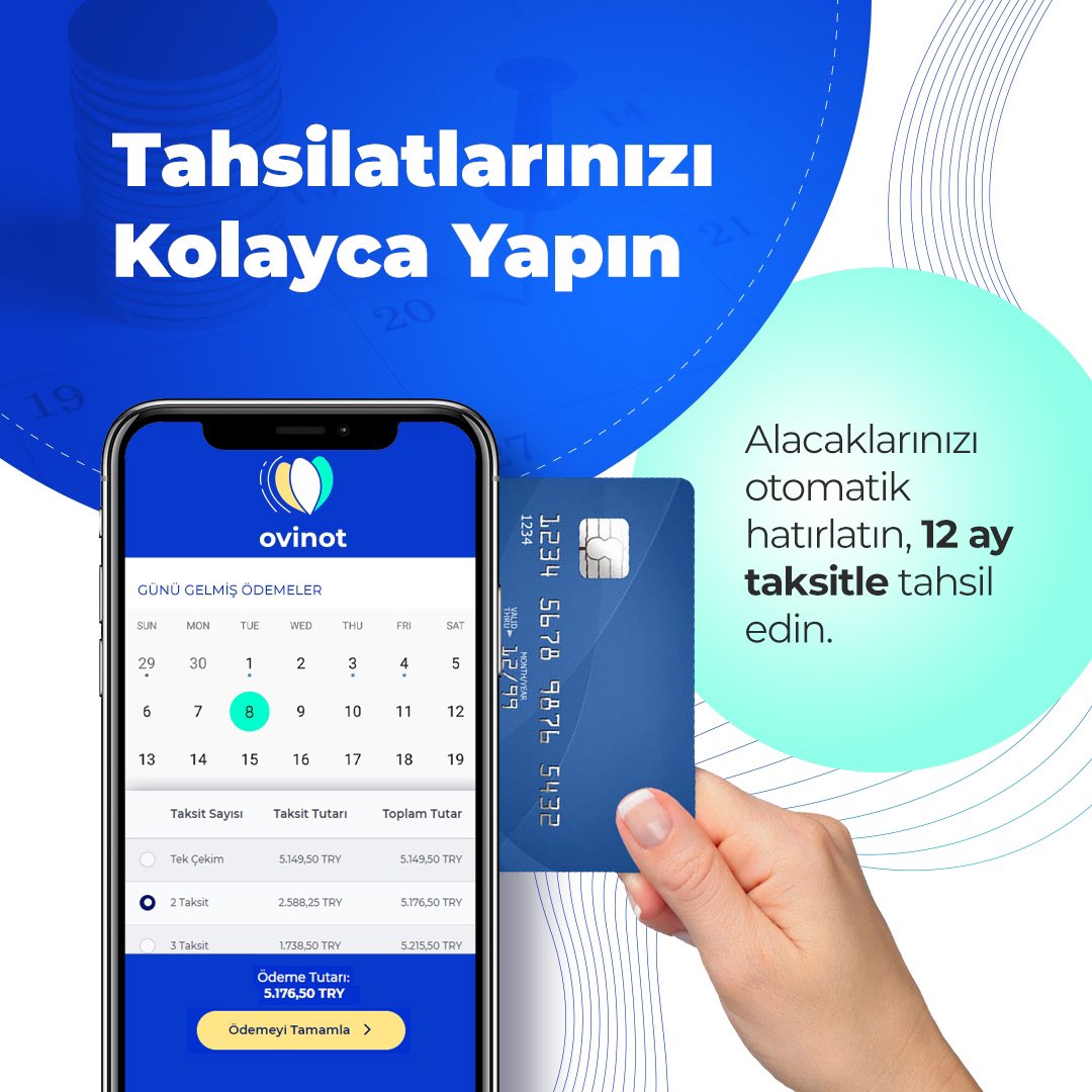 ovinotcom's tweet photo. Tahsilatlarınızı kolayca yapın.
Alacaklarınızı otomatik hatırlatın.
12 ay taksit seçeneği ile tahsilat yapın.
#ovinot #esmm #emakbuz #etahsilat #onlineödeme #efatura #eirsaliye #yazılımcı #eimza #avukat #doktor #dişhekimi #veteriner #psikolog #muhasebe #malimüşavir https://t.co/21cjdzRutF
