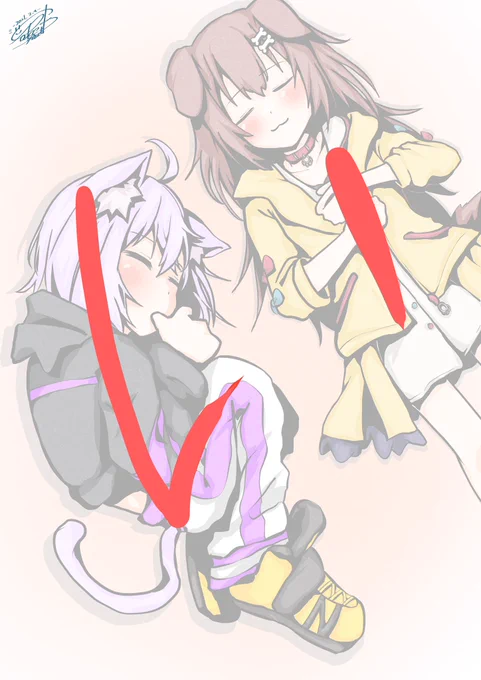 #ひらがな構図チャレンジ
#できたてころね
#絵かゆ

い 