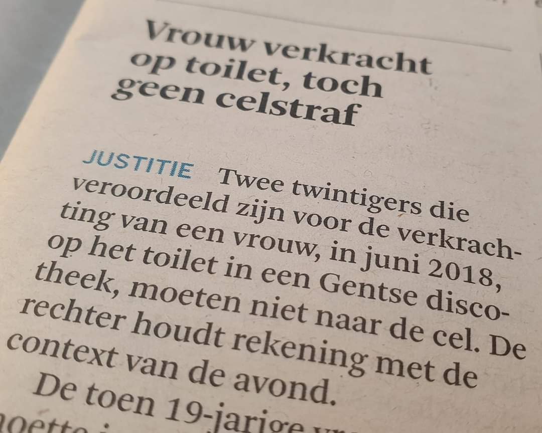 TW
 De 2 krijgen geen celstraf, want volgens de rechter blijkt er wel "een zekere onbezonnenheid en  verkeerde ingesteldheid, maar geen criminele intenties"

Ja je leest het goed. Verkrachting is niet crimineel, maar een zeker onbezonnenheid... 

Boos, verdrietig, teleurgesteld.