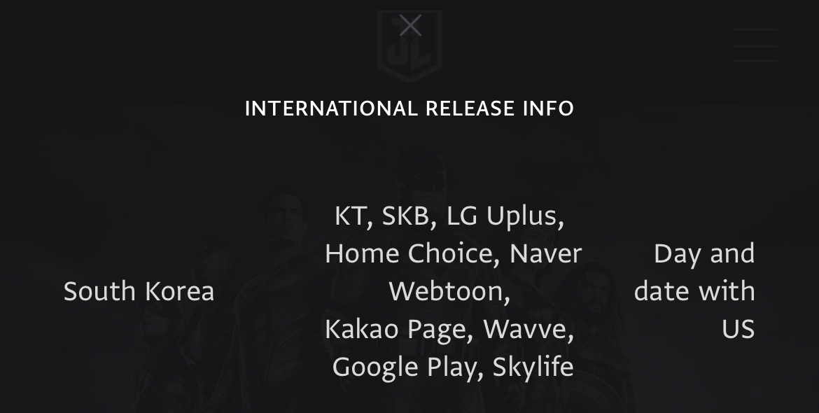 Comicinside's tweet image. 잭 스나이더의 저스티스 리그는 각종 IPTV와 케이블 티비, 네이버 시리즈, 카카오 페이지, 웨이브, 구글 플레이, 스카이 라이프를 통해 이용가능 합니다.

카운트다운은 아래 링크에서 보실 수 있습니다. 

…sjusticeleague.dcuniverseinfinite.com