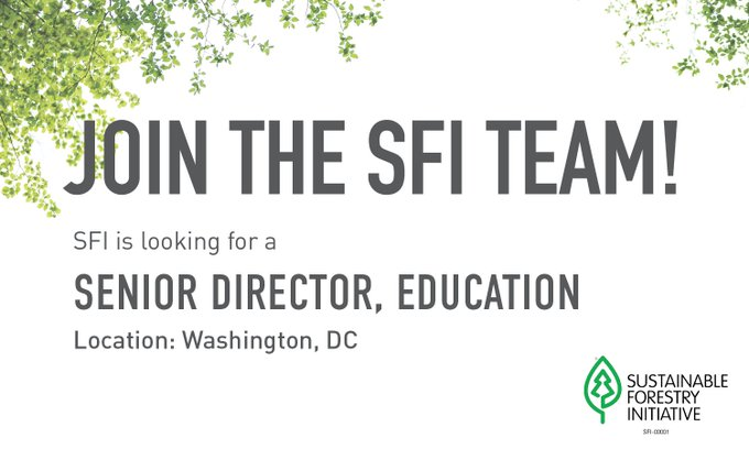 Project Learning Tree (@plt) on Twitter photo We're looking for a Senior Director of Education who will be responsible for overseeing all strategic and programmatic operations for <a href="/PLT/">Project Learning Tree</a>.
Learn more: forests.org/jointhesfiteam/ We're looking for a Senior Director of Education who will be responsible for overseeing all strategic and programmatic operations for <a href="/PLT/">Project Learning Tree</a>.
Learn more: forests.org/jointhesfiteam/