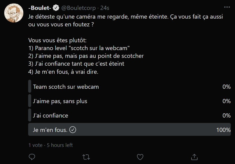 Corwel's tweet photo. @Bouletcorp Je pense que le consensus est clair, on peut arrêter de compter #TrumpStyle https://t.co/BAdyPqPiLL