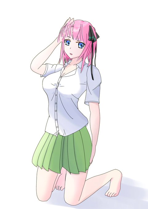 すいすいハスボーさんがTwitterに投稿した中野二乃(五等分の花嫁)のイラスト。