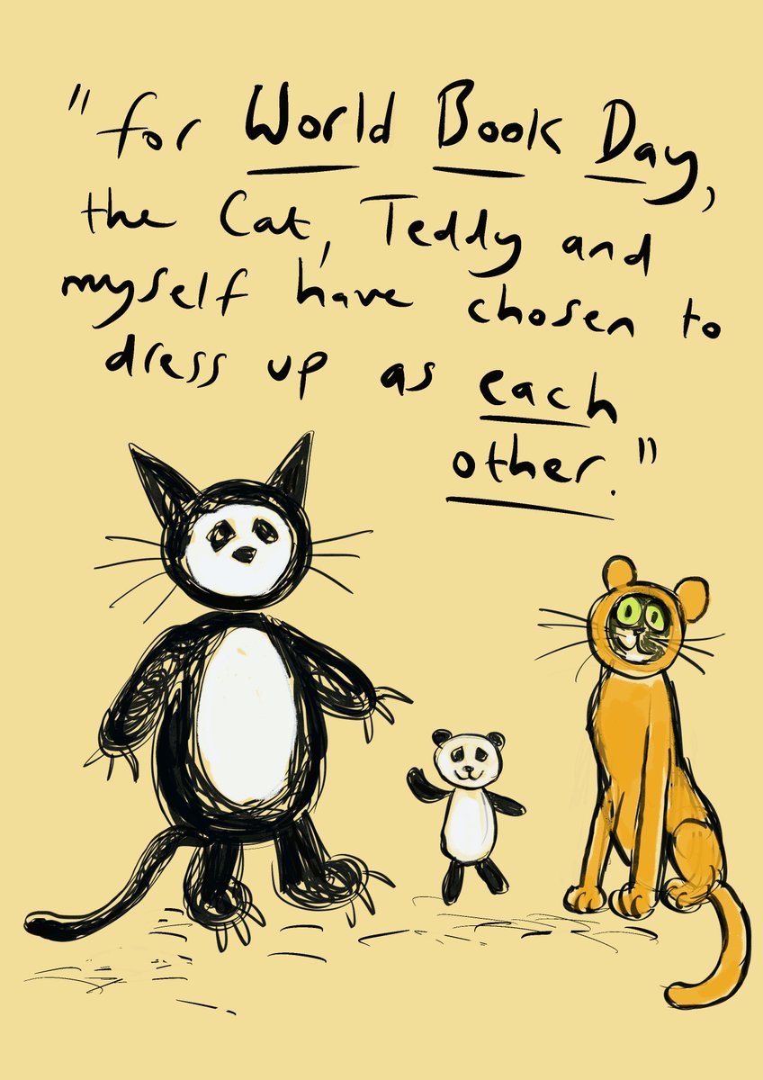 "For World Book Day, the Cat, Teddy and myself have chosen to dress up as EACH OTHER."