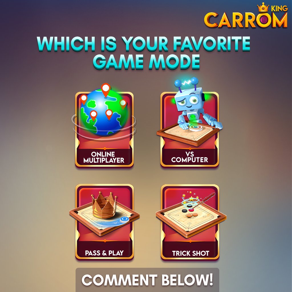 CarromKing's tweet photo. Which game mode do you play the most❓🤔
.
.
.
#carrom #carromboardgame #carromboard #carromfans #carromplayer #carromboard #carromlovers #stricker #carromstriker #polloftheday #polls #qna #answer #carromking #carromkingfans https://t.co/oo5vgpZWFs