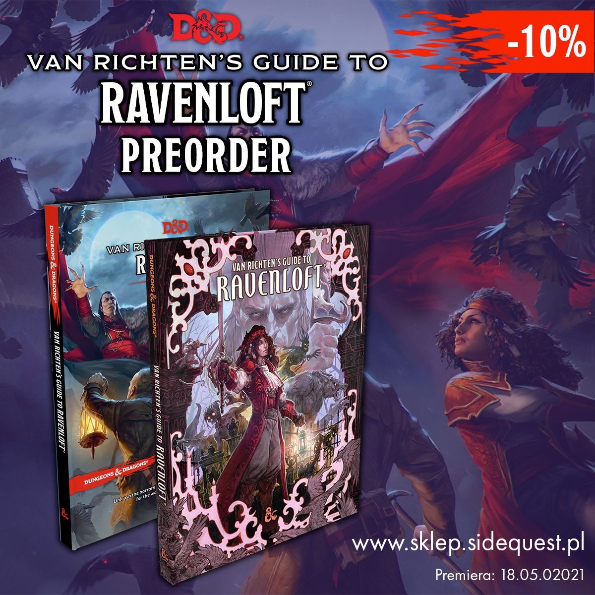 SideQuestGdansk's tweet photo. Dziś ruszyły w naszym sklepie preordery na podręczniki do kampanii #dungeonsanddragons  5e - Van Richten’s Guide to Ravenloft.
Znajdziecie u nas klasyczne podręczniki oraz te z alternatywną okładką, dostępne tylko dla oficjalnych sklepów WPN :)

https://t.co/SUZjECY2ph https://t.co/ZYSx8lOCzf