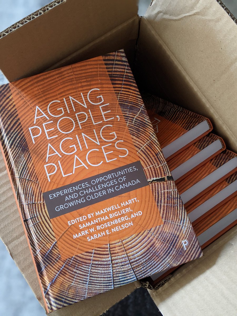 It's here! So excited to get to hold our  book AGING PEOPLE AGING PLACES - Experiences, opportunities and challenges of growing older in Canada from <a href="/policypress/">Policy Press</a>! Grateful to my teammate editors <a href="/mhartt/">Maxwell Hartt</a> Sarah, Mark + can't wait to tell everyone about the incredible contributors!