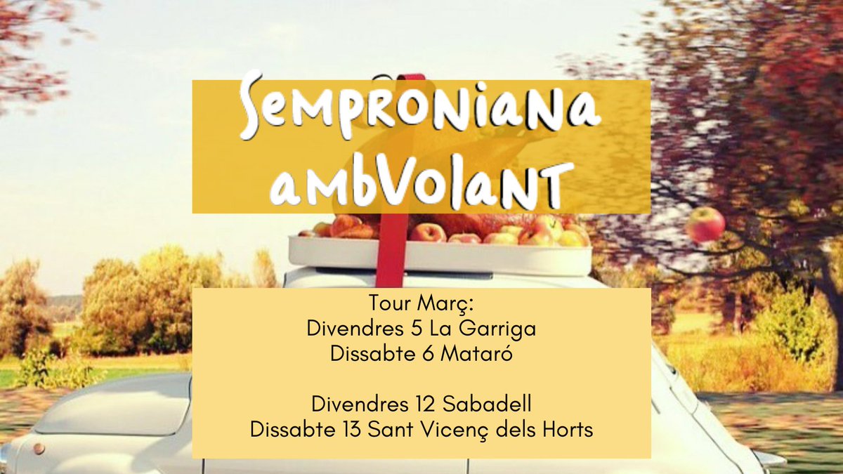 Ep! Ja tenim a punt el tour de les primeres setmanes de març! Divendres 5 La Garriga Dissabte 6 Mataró Divendres 12 Sabadell Dissabte 13 Sant Vicenç dels Horts Menú dels Hits i taller online amb l'@adaparellada 30€! 🍴 Podeu fer comandes a semproniana@semproniana.net