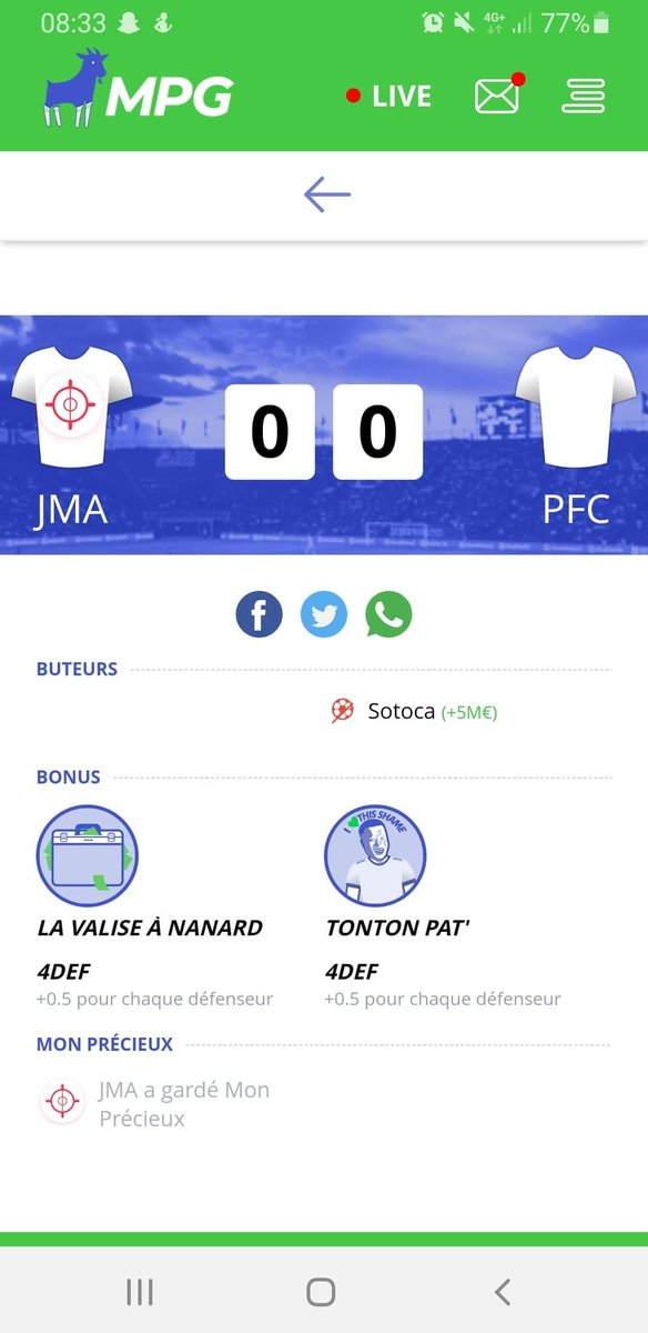 GraillotAntoine's tweet photo. Match des bonus : 1 valise vs 4 buts refusés (Honorat, David,Fulgini) grâce à l'incroyable tonton Pat'. Ça donne un bon vieux 0-0 des familles 😆 @MonPetitGazon https://t.co/FM7pSGv0p7