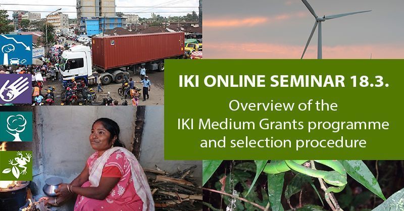 iki_germany's tweet photo. SAVE THE DATE! The first #IKI Medium Grants online seminar will take place on 18 March 2021 at 2 pm (CEST). On the agenda:  an overview of the funding programme and the selection procedure. Registration open until 12 March 2021 ➡ https://t.co/kOQ2bwnhNw #webiniar https://t.co/mMY4nXqua8