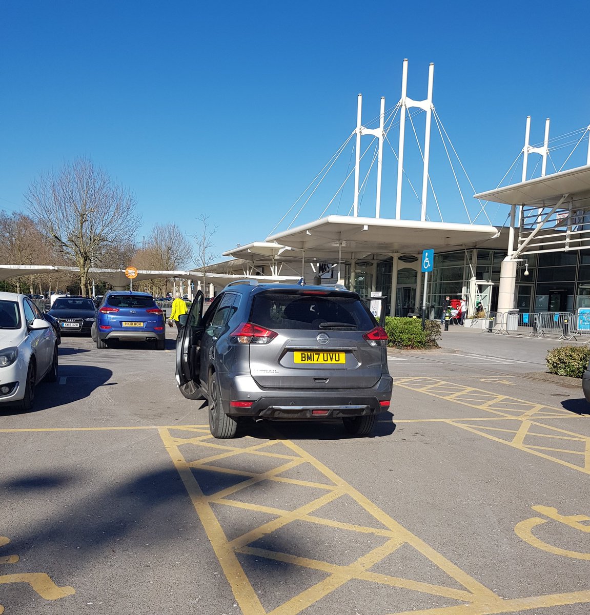 Hurly_Dog's tweet photo. @YPLAC @selfishparker Not bad - only taking two standard spaces plus part of a disabled one. They got out, looked at where they had parked and walked off. https://t.co/UZZGxRgV2O