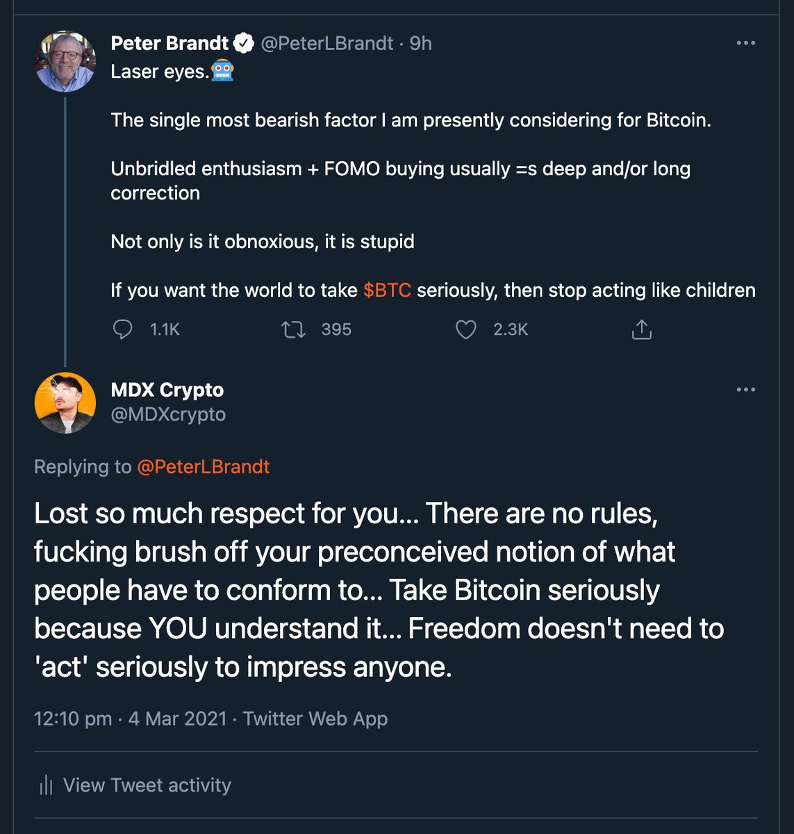 MDXreal's tweet photo. Did Peter Brandt miss the boat on Bitcoin? Now he's acting salty? @PeterLBrandt 

Like &amp; re-tweet this post - MDX Premium membership up for grabs! https://t.co/GFMh4U3fqs