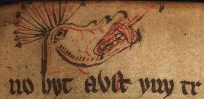There are many peacocks around, some dragons and dragon-like creatures, a mermaid, the Evangelists, Crucifixion, but something went wrong along the way. Is this a dragon? Or a peacock? Whatever it's going through, I feel that.
(NLW MS 20143A) https://t.co/a0ie6ruXXw