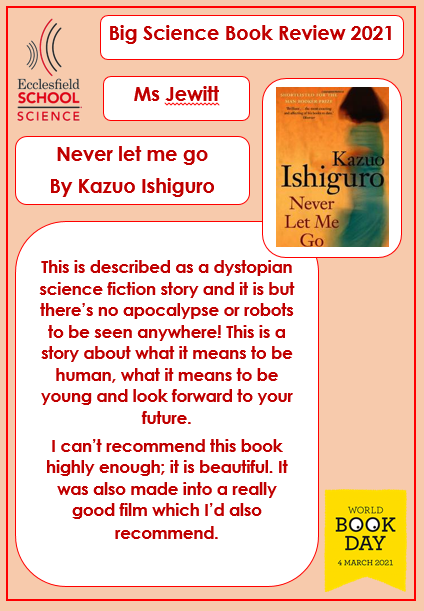 EccoSci's tweet photo. Happy #WorldBookDay2021 from science @OfficialEcco. To conclude our countdown here is a review of a great science fiction book from Ms Jewitt - Happy reading! 📚🪐🛸 https://t.co/9mx0KFa1tC