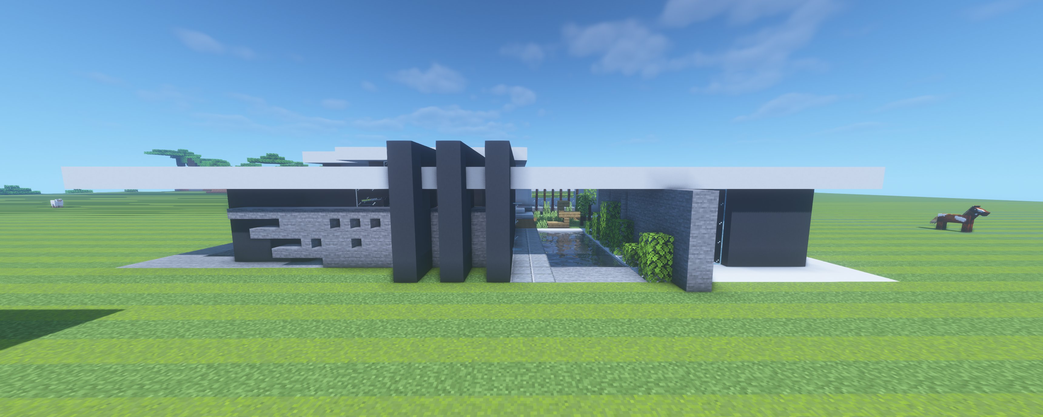 Fram Minecraft こういう平屋ってなんかいいですよね 海外の豪邸にありそうなやつです T Co Jrr3seront Twitter