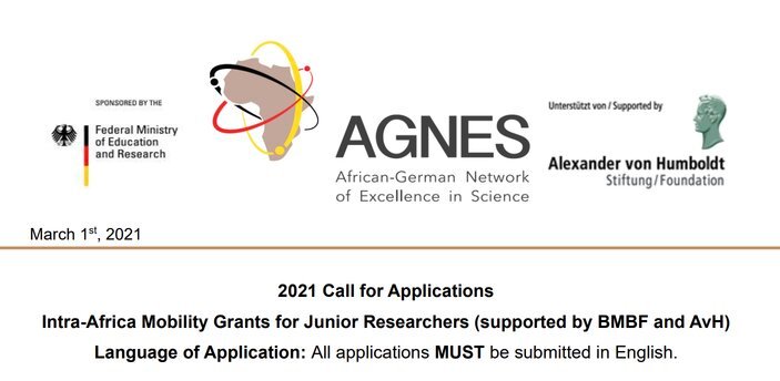 Call for applications for the 2021 Intra-Africa Mobility Grants for Junior Researchers bit.ly/3bYI83I #businessupport #startups #Africa