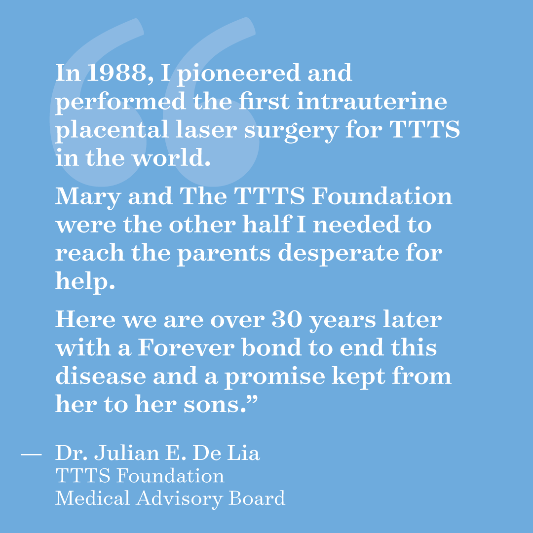 TTTSFoundation's tweet photo. Meet The TTTS Foundation’s Medical Advisory Board
Introducing Dr. Julian E. De Lia, pioneer of laser surgery on the placenta.
 #pioneeroflasersurgery #fatherofmaternalfetalmedicine #fetaltherapy #hero #fightttts #fighttaps #fighttrap #fightsiugr #TTTS #iplacenta #tttsfoundation https://t.co/5byHZQogbF