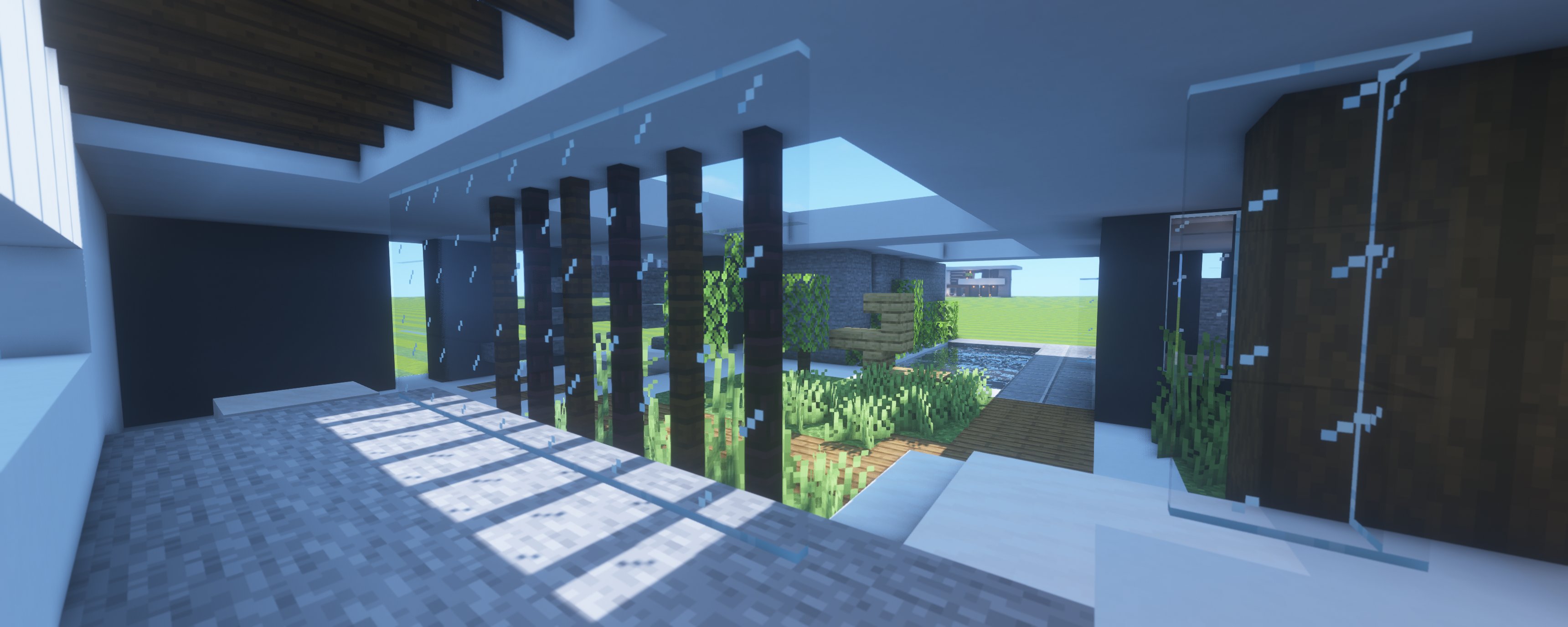 Fram Minecraft こういう平屋ってなんかいいですよね 海外の豪邸にありそうなやつです T Co Jrr3seront Twitter